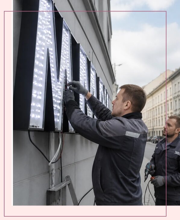 Изготовление и монтаж светодиодных LED вывесок в Ишиме