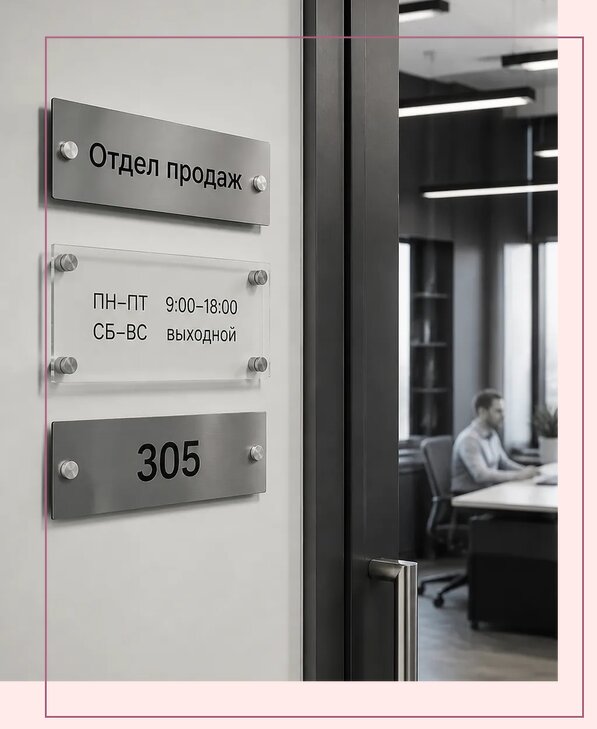Офисные таблички на дверь в Ишиме по цене от 5093 р. | Аванза-Шм